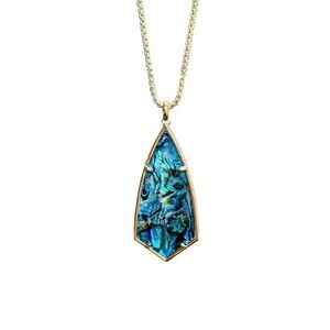 Kendra Scott Long Abalone Pendant Necklace and gold